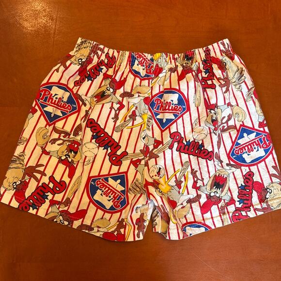Vintage Phillies Taz Boxer Shorts Youth XL 90s Looney Tunes NWOT Baseball - Picture 4 of 8